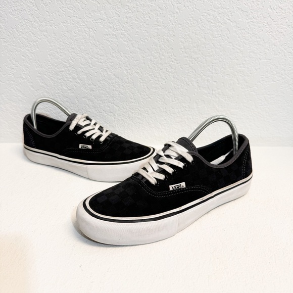 Vans Black Gray Checkered Classic Low Ultracush Mens 8 - Picture 3 of 12
